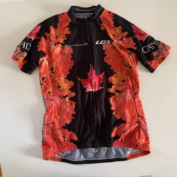 Canada Leaf Cycling Jersey - short sleeve - Women's Large (matching shorts too!) - Picture 1 of 3